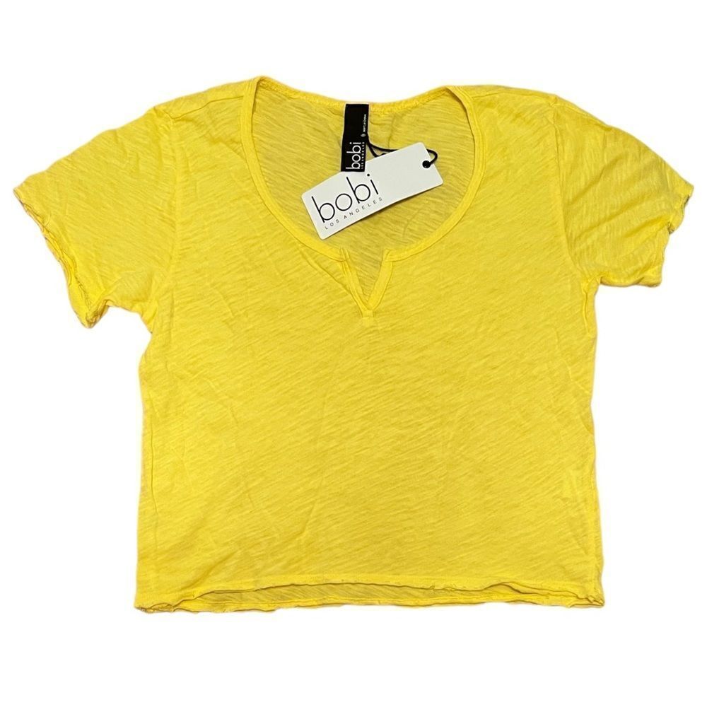 Bobi Boxy Split Neck Tee In Sunbeam Size XS NWT